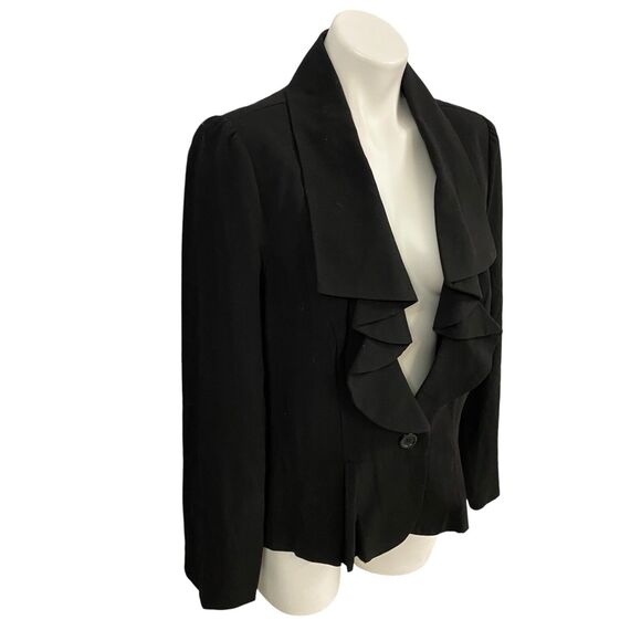 Courtenay Blazer Womens 16 Black Basic Jacket Ruffle Work Office Capsule - Picture 9 of 14